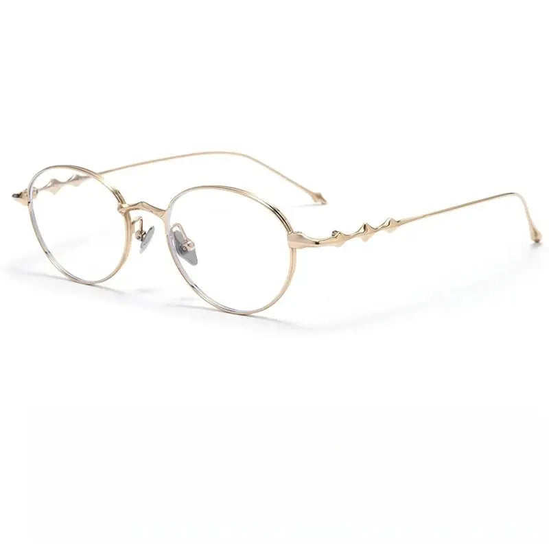 Unisex Round Full Rim Titanium Prescription Glasses 20852 — view 6 | Rx Spectacle