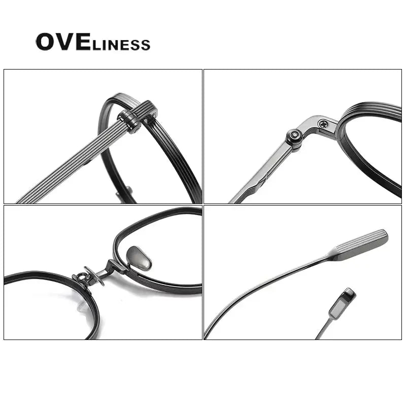 Unisex Oval Full Rim Titanium Flat Top Prescription Glasses 2261 — view 4 | Rx Spectacle