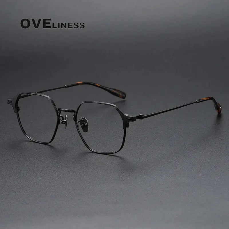 Women's Oval Full Rim Titanium Flat Top Prescription Glasses 301010 — view 3 | Rx Spectacle
