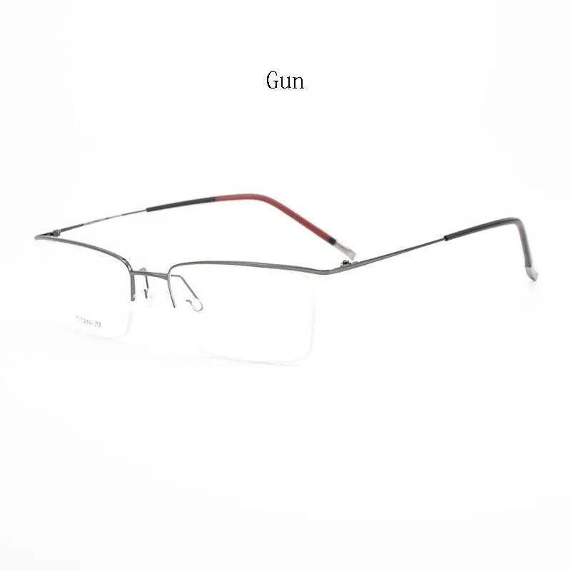 Men's Square Semi-Rimless Titanium Prescription Glasses 5502 — view 3 | Rx Spectacle