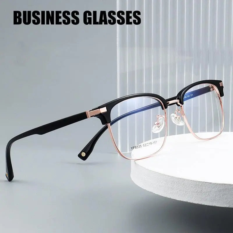 Men's Square Full Rim Acetate Prescription Glasses 8535YF — view 5 | Rx Spectacle