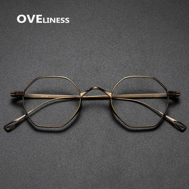 Unisex Irregular Full Rim Titanium Prescription Glasses Ol1y52 — view 9 | Rx Spectacle