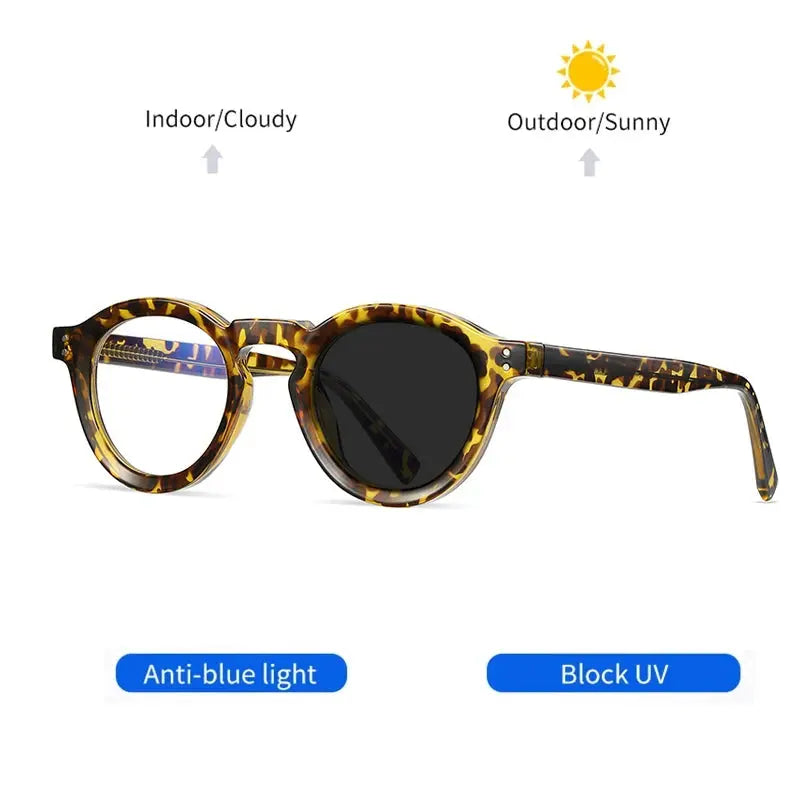 Unisex Round Full Rim Acetate Prescription Glasses Xk2090 — view 4 | Rx Spectacle