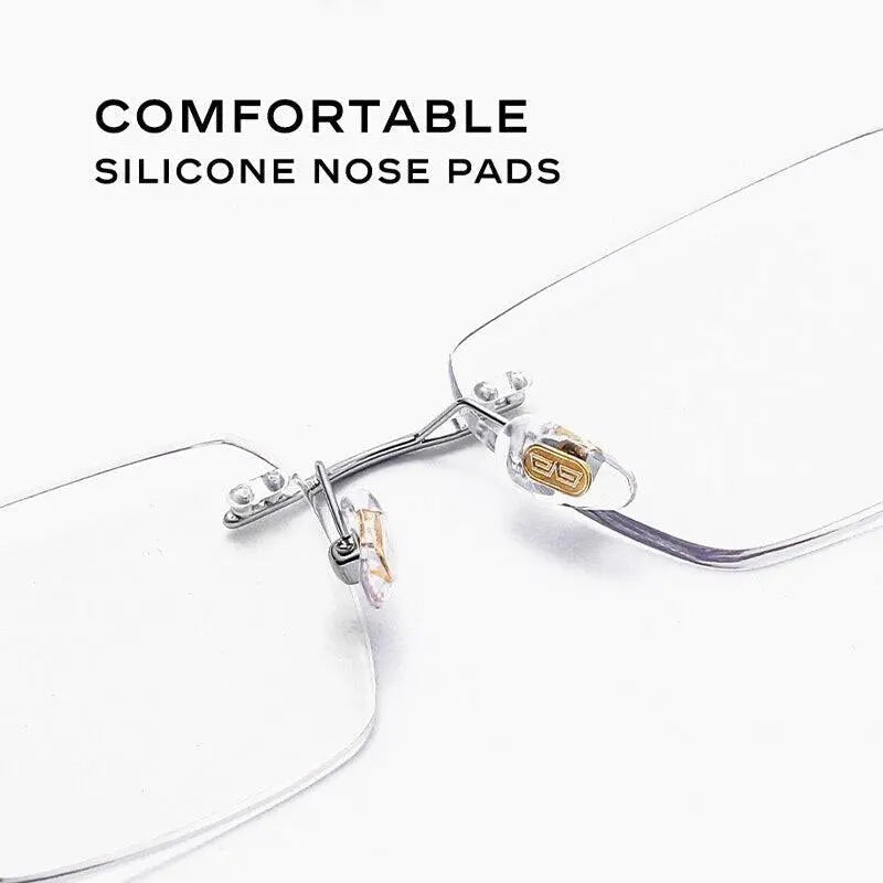 Unisex Square Rimless Alloy Prescription Glasses 0621 — view 5 | Rx Spectacle