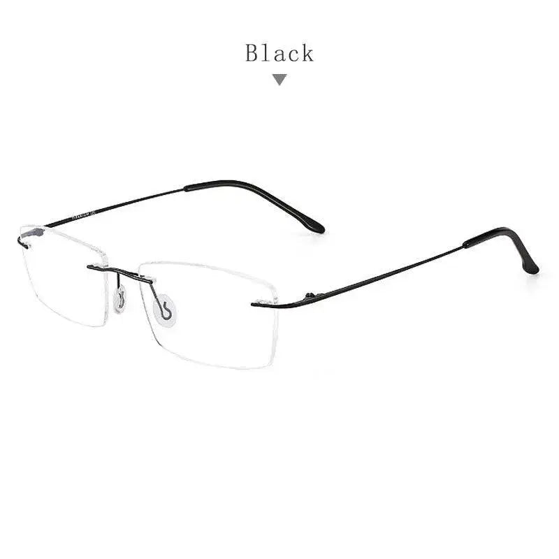 Unisex Square Rimless Titanium Prescription Glasses S8161 — view 6 | Rx Spectacle