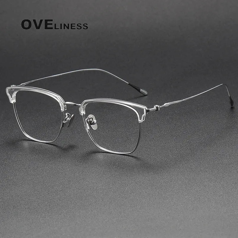 Unisex Square Full Rim Titanium Prescription Glasses 380899 — view 4 | Rx Spectacle