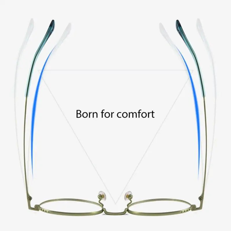 Men's Round Full Rim Titanium Prescription Glasses K5056bsf — view 8 | Rx Spectacle