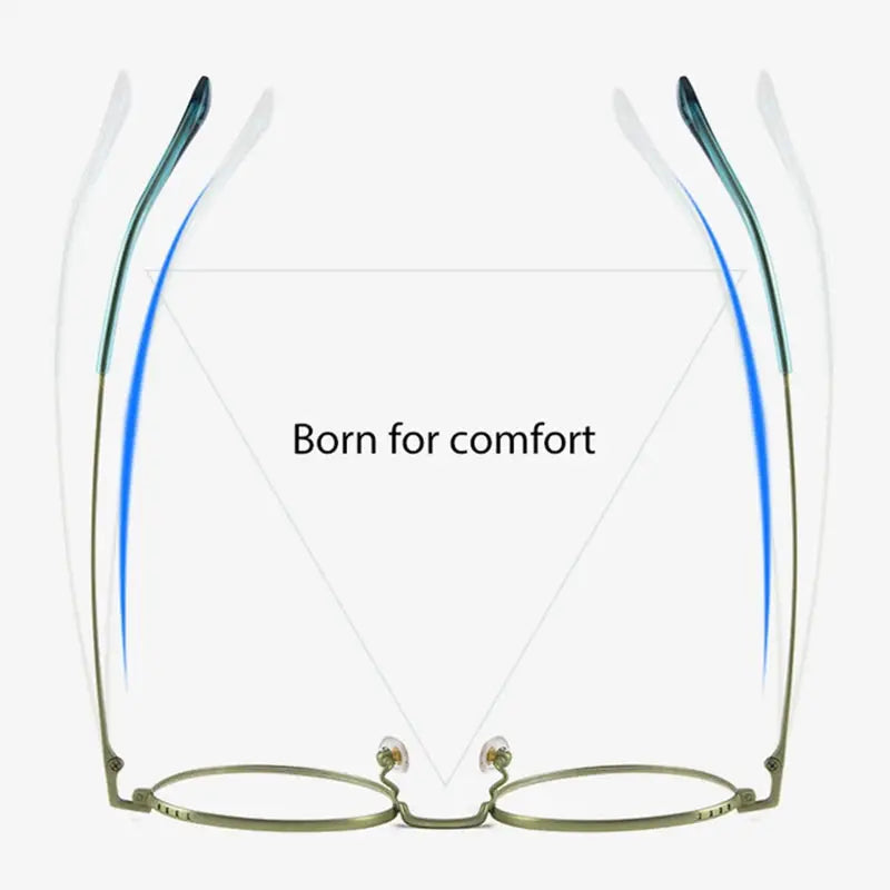 Women's Round Full Rim Titanium Flat Top Prescription Glasses 5056 — view 4 | Rx Spectacle