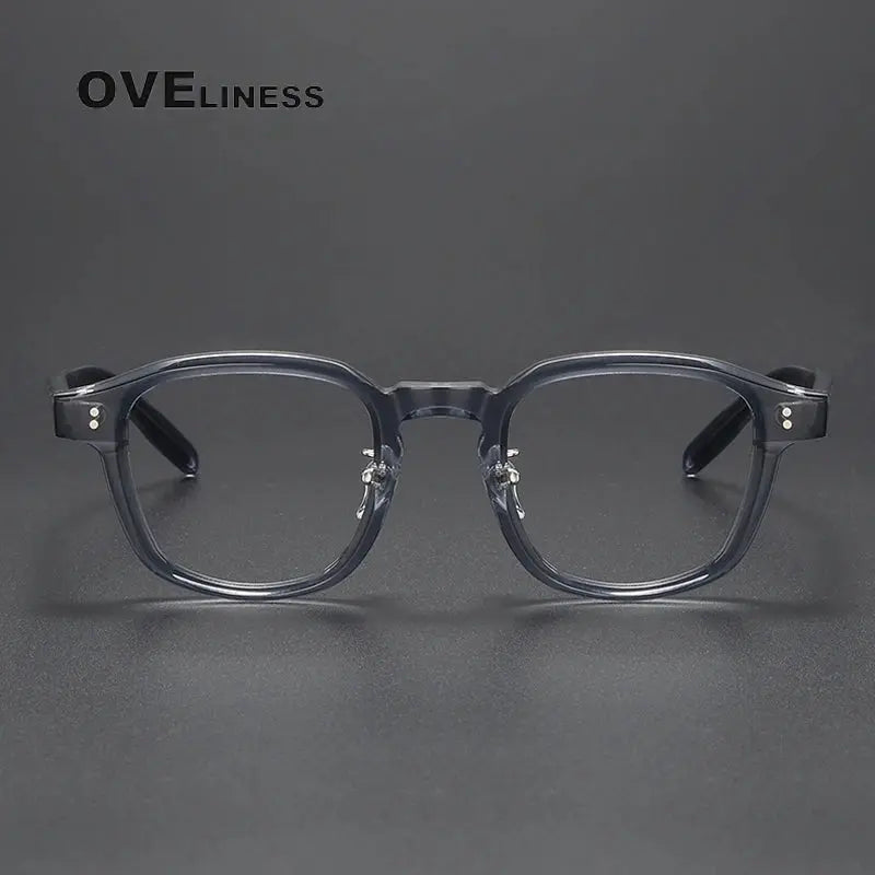 Unisex Square Full Rim Acetate Prescription Glasses V013 — view 3 | Rx Spectacle