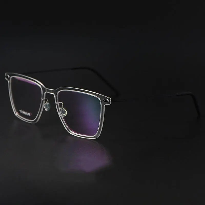 Unisex Square Full Rim Titanium Screwless Prescription Glasses 6554nd — view 6 | Rx Spectacle