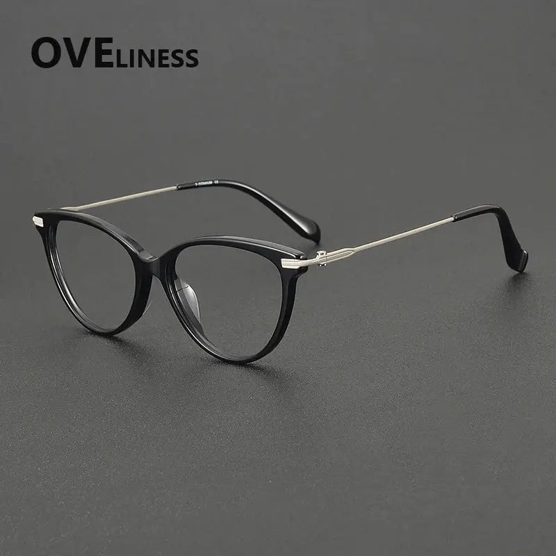 Women's Cat Eye Full Rim Titanium Prescription Glasses 900001 — view 8 | Rx Spectacle