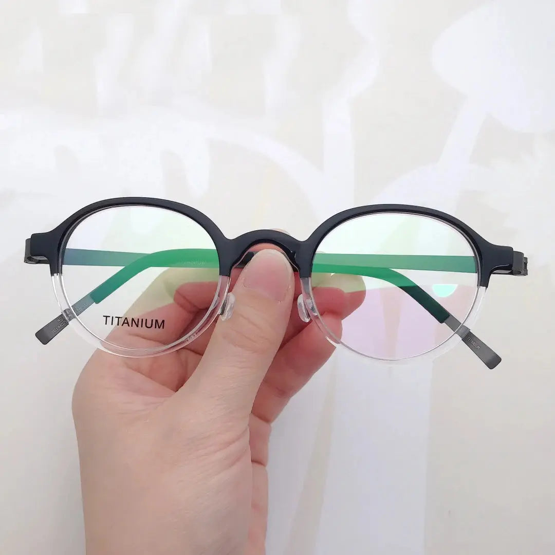 Women's Round Full Rim Titanium Prescription Glasses 94011 — view 3 | Rx Spectacle