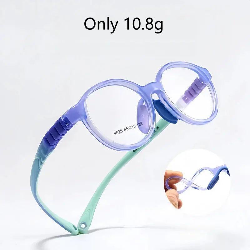 Unisex Round Full Rim TR90 Prescription Glasses 9028 — view 4 | Rx Spectacle