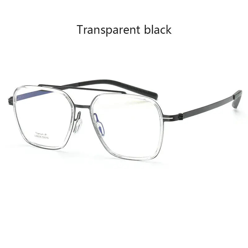 Unisex Square Full Rim Titanium Double Bridge Prescription Glasses 42988 — view 9 | Rx Spectacle
