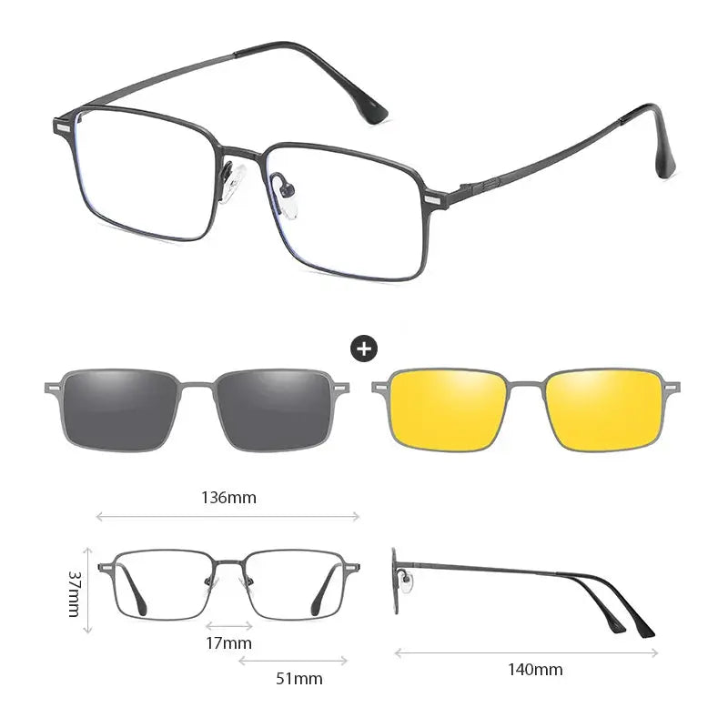 Women's Square Full Rim Titanium Prescription Glasses 414819 — view 7 | Rx Spectacle