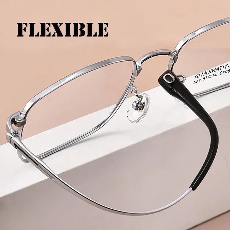 Unisex Square Full Rim Titanium Prescription Glasses 68012 — view 2 | Rx Spectacle