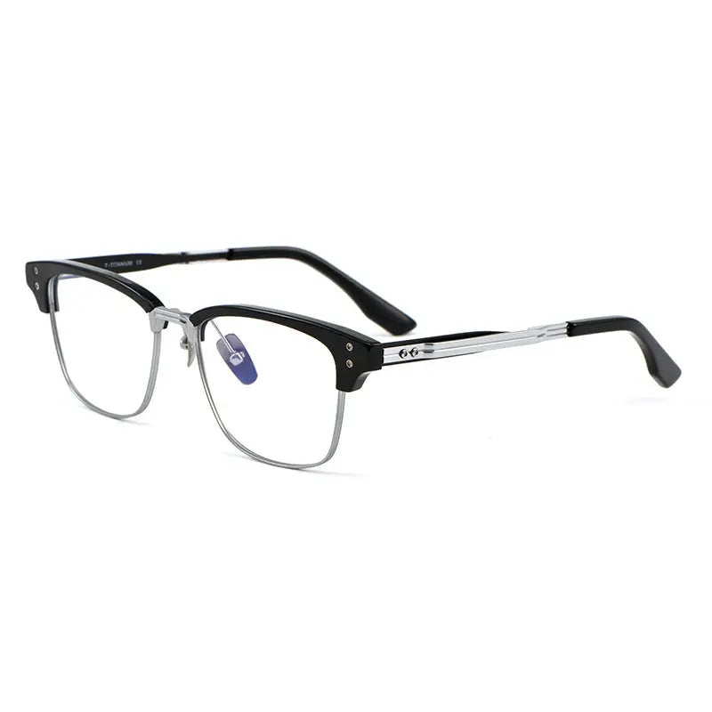 Men's Square Full Rim Titanium Oversized Prescription Glasses 499132 — view 4 | Rx Spectacle