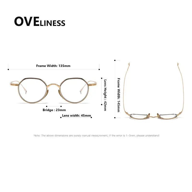Women's Round Full Rim Titanium Flat Top Prescription Glasses 62123 — view 2 | Rx Spectacle