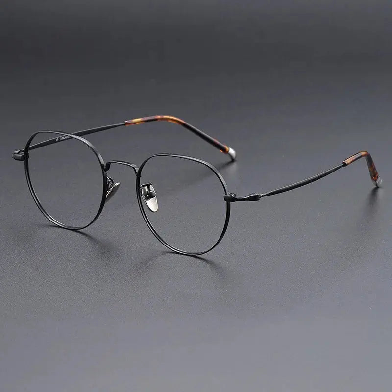 Unisex Oval Full Rim Titanium Flat Top Prescription Glasses 118001 — view 5 | Rx Spectacle
