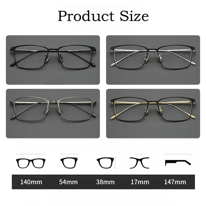 Men's Square Full Rim Titanium Prescription Glasses Y0955 — view 3 | Rx Spectacle