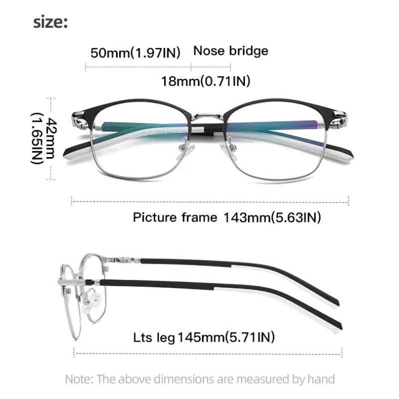Unisex Oval Full Rim Stainless Steel Prescription Glasses 72218 — view 2 | Rx Spectacle