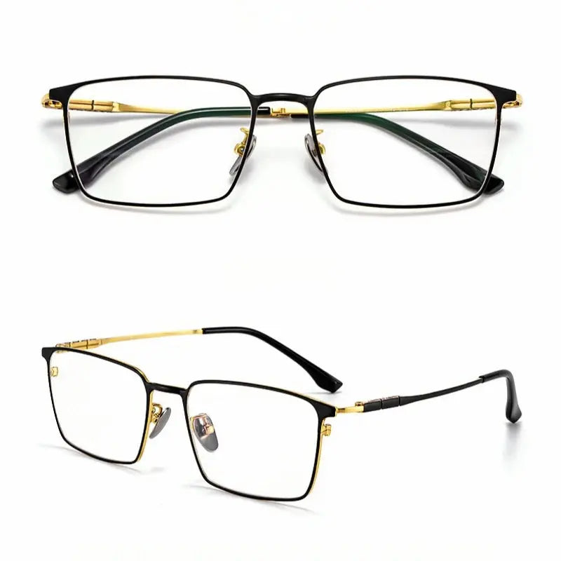 Men's Square Full Rim Titanium Prescription Glasses J86037 — view 6 | Rx Spectacle