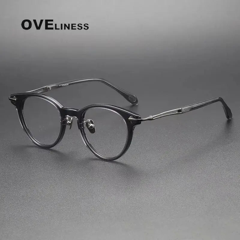 Unisex Square Full Rim Titanium Prescription Glasses 811432 — view 7 | Rx Spectacle