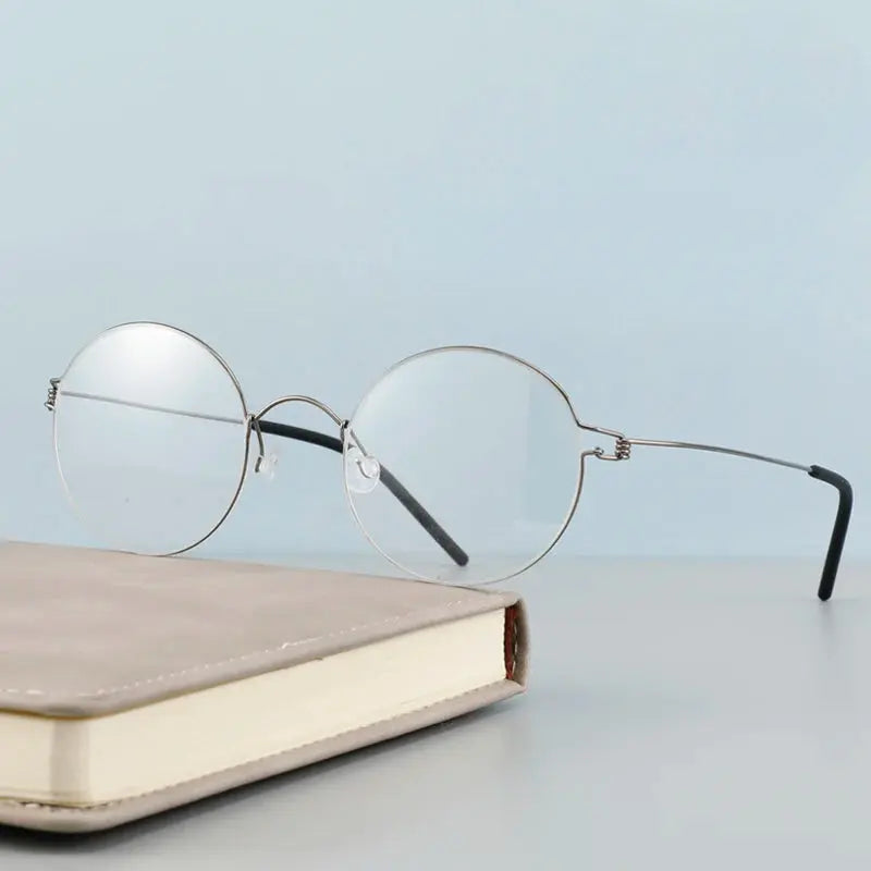 Women's Square Full Rim Titanium Screwless Prescription Glasses 634137 — view 3 | Rx Spectacle