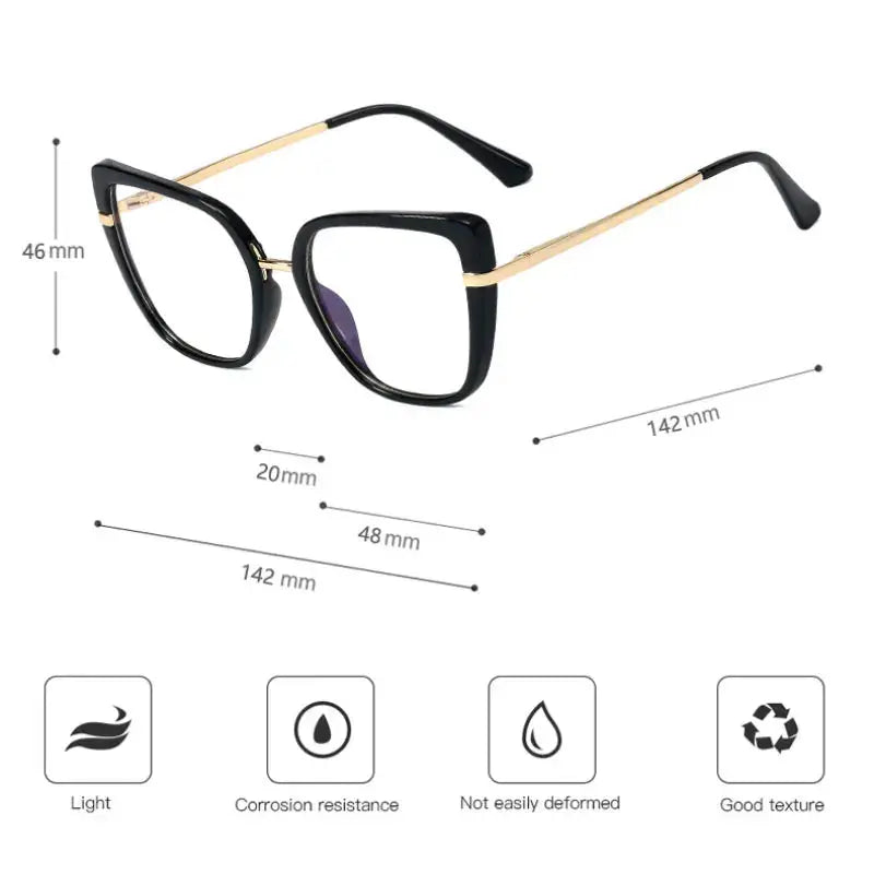 Women's Cat Eye Full Rim TR90 Prescription Glasses 195280 — view 2 | Rx Spectacle