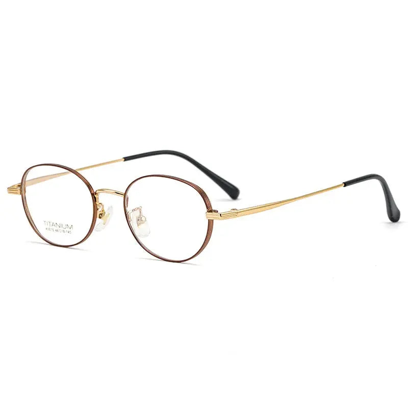 Women's Oval Full Rim Titanium Prescription Glasses 35015 — view 6 | Rx Spectacle