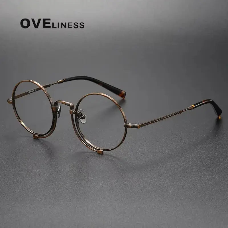 Women's Round Full Rim Titanium Prescription Glasses 10139 — view 5 | Rx Spectacle