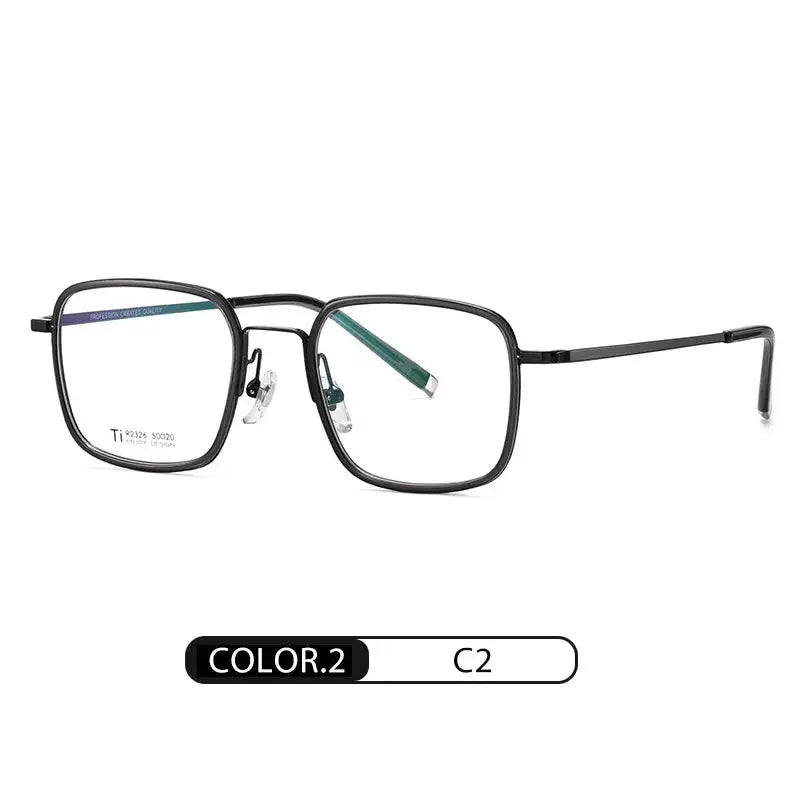 Women's Square Full Rim Titanium Prescription Glasses 72326 — view 4 | Rx Spectacle