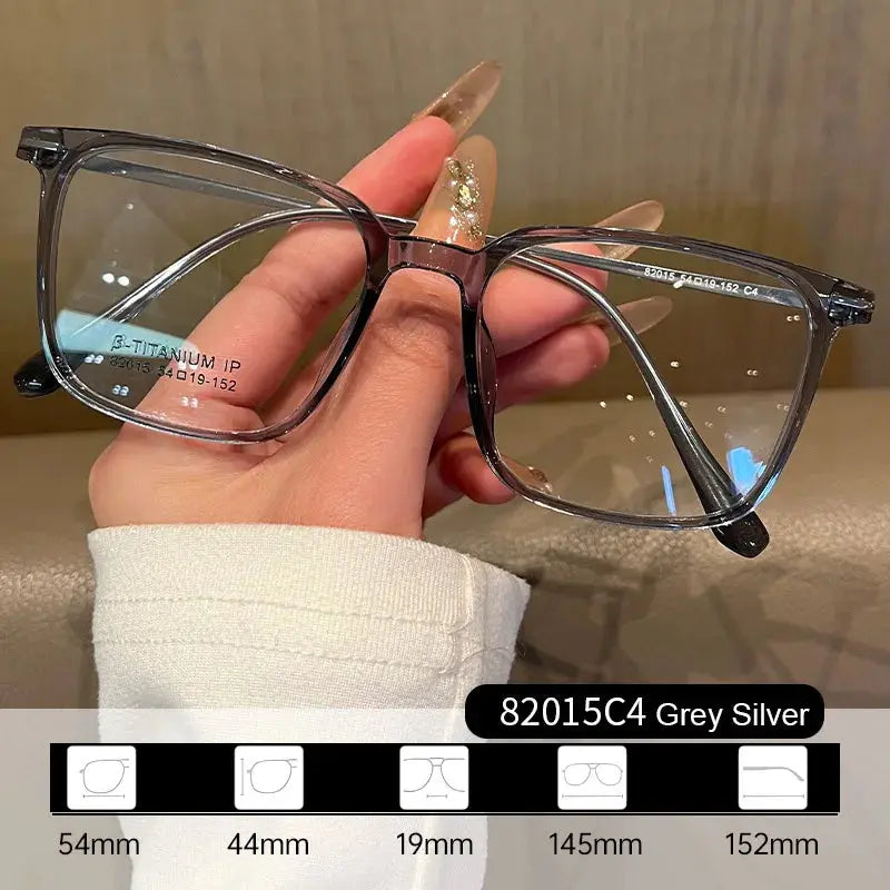 Women's Square Full Rim Titanium Prescription Glasses 82015 — view 5 | Rx Spectacle