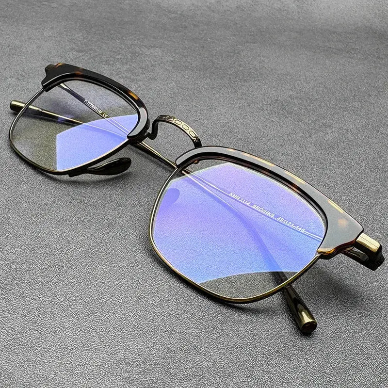 Men's Square Full Rim Titanium Prescription Glasses 41112 — view 1 | Rx Spectacle