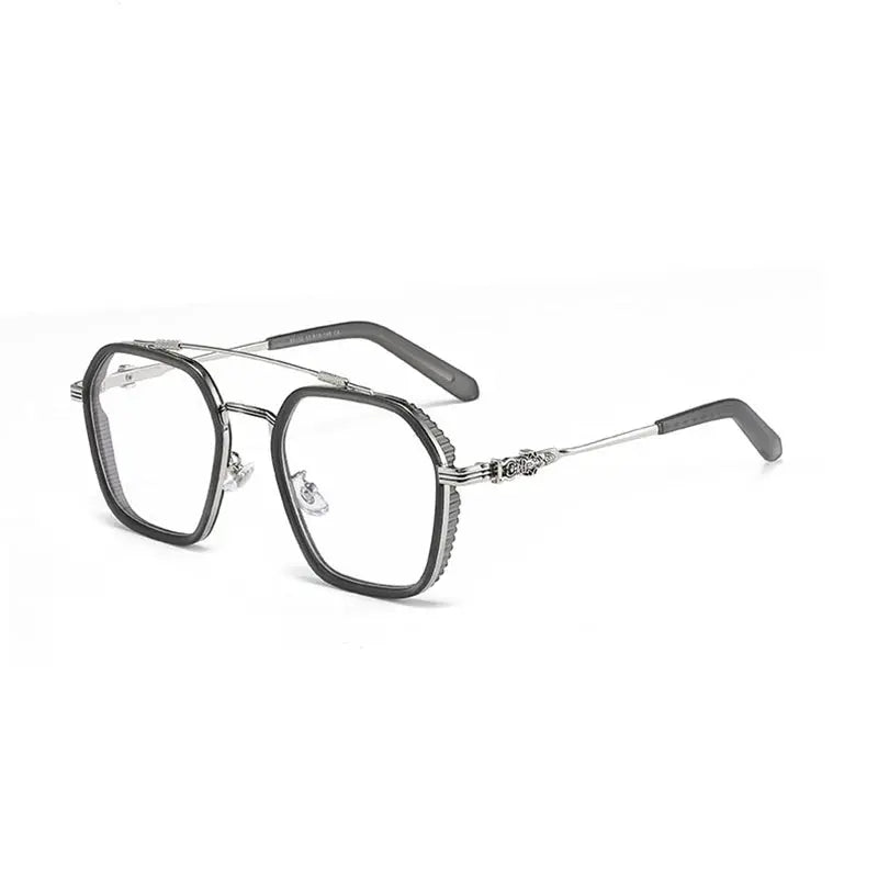 Men's Square Full Rim Titanium Prescription Glasses 55132 — view 11 | Rx Spectacle