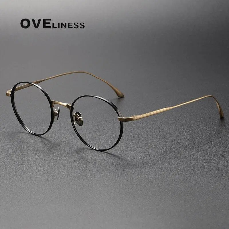 Unisex Round Full Rim Titanium Prescription Glasses 4921145 — view 3 | Rx Spectacle