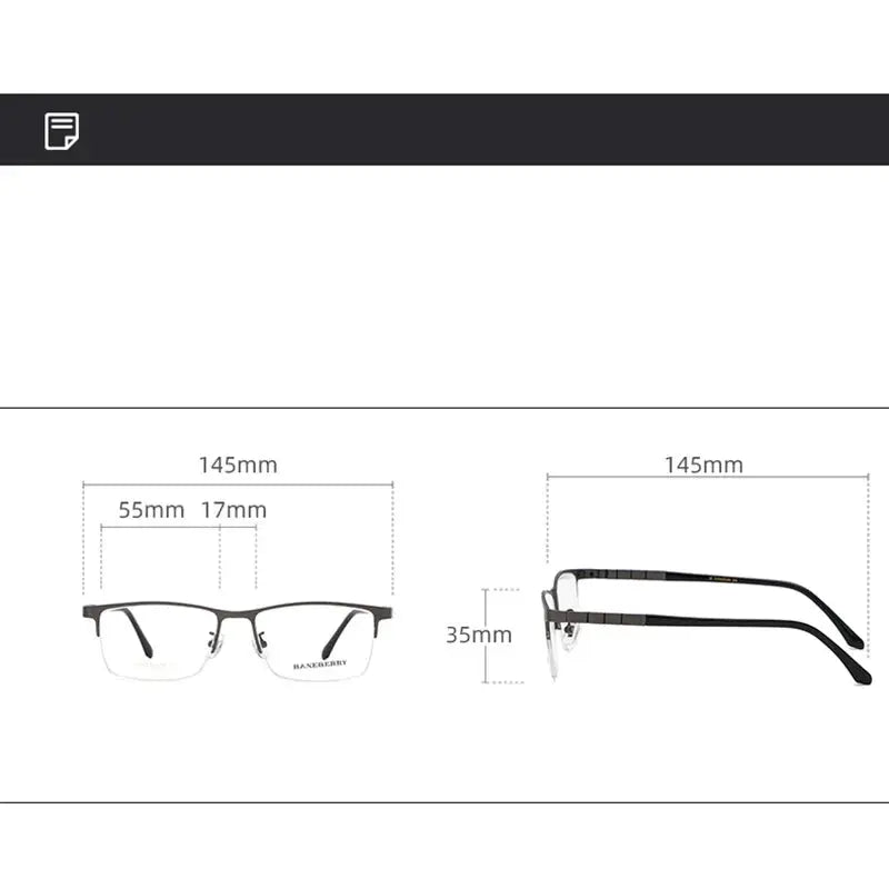 Unisex Square Semi-Rimless Titanium Prescription Glasses 371075 — view 2 | Rx Spectacle