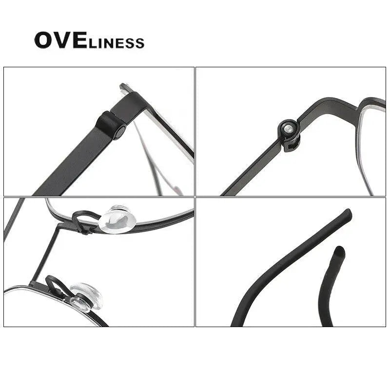 Unisex Square Full Rim Titanium Double Bridge Prescription Glasses 9622 — view 9 | Rx Spectacle