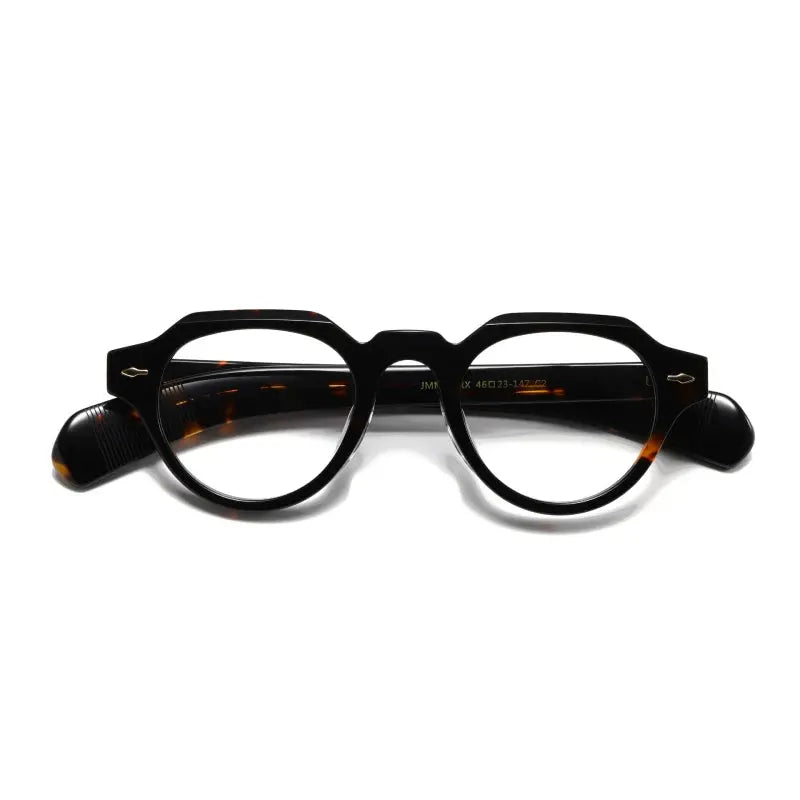 Unisex Round Full Rim Acetate Flat Top Prescription Glasses 23139 — view 3 | Rx Spectacle