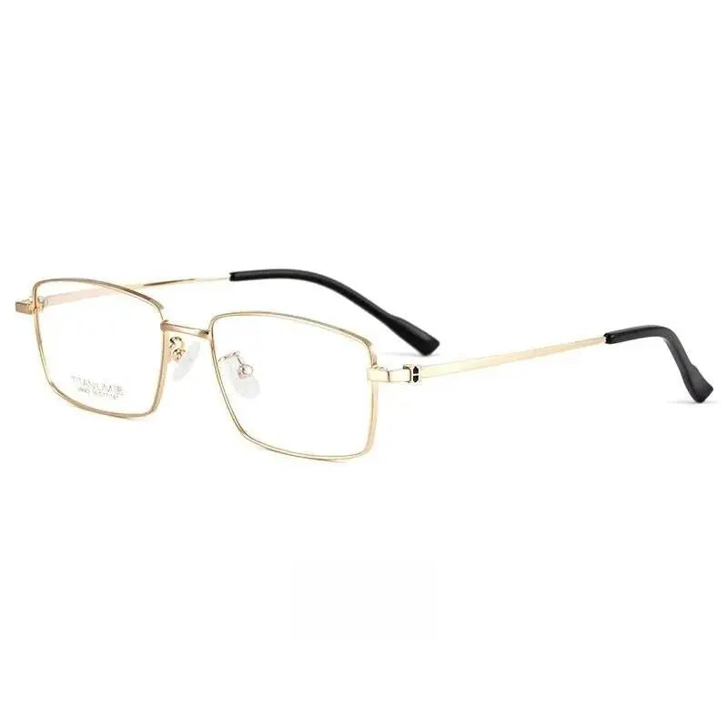 Men's Square Full Rim Titanium Prescription Glasses 98662a — view 6 | Rx Spectacle