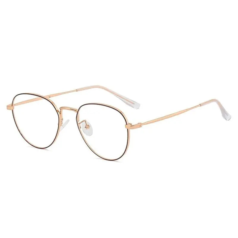 Women's Round Full Rim Alloy Prescription Glasses L2092 — view 6 | Rx Spectacle