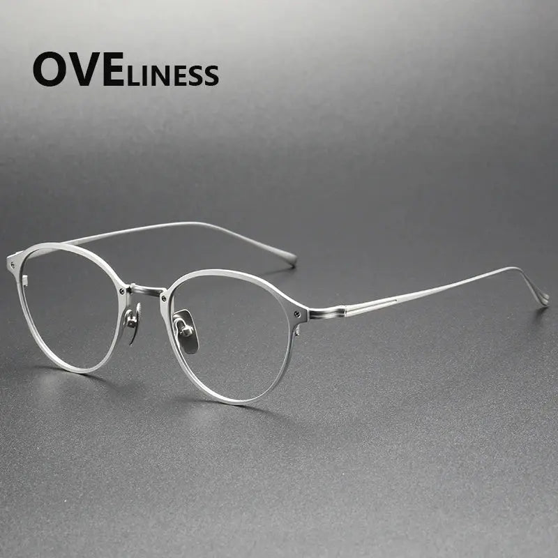 Men's Round Full Rim Titanium Prescription Glasses 642040 — view 6 | Rx Spectacle