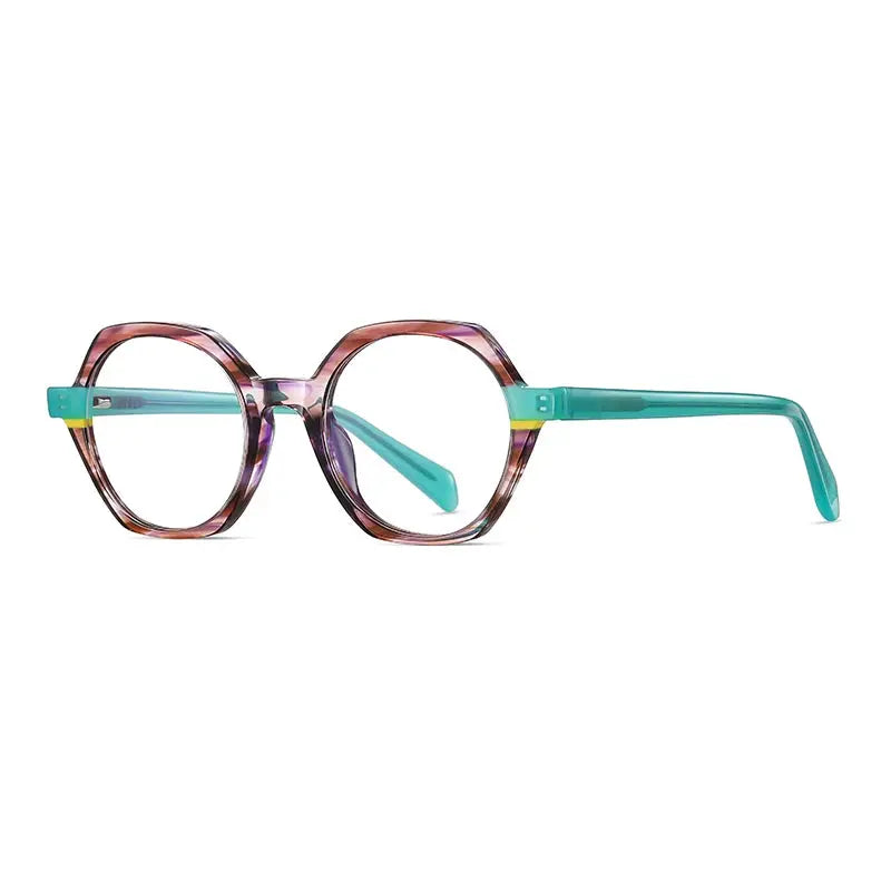 Women's Polygon Full Rim Acetate Prescription Glasses 8825 — view 4 | Rx Spectacle