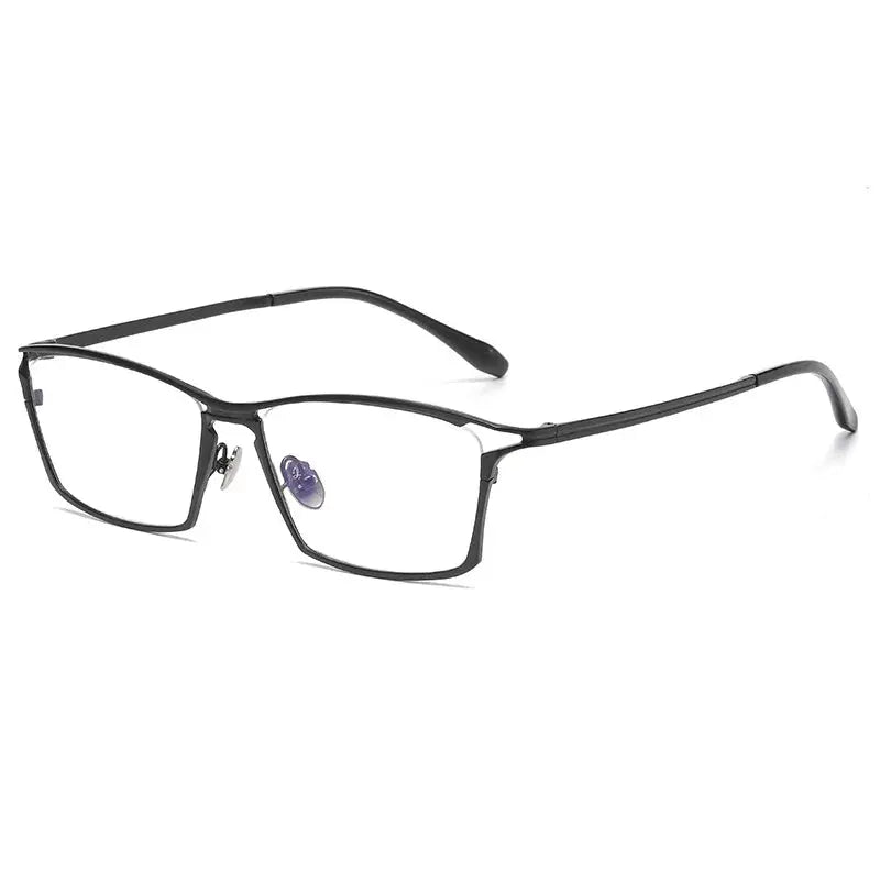 Unisex Square Full Rim Titanium Oversized Prescription Glasses 636885 — view 5 | Rx Spectacle