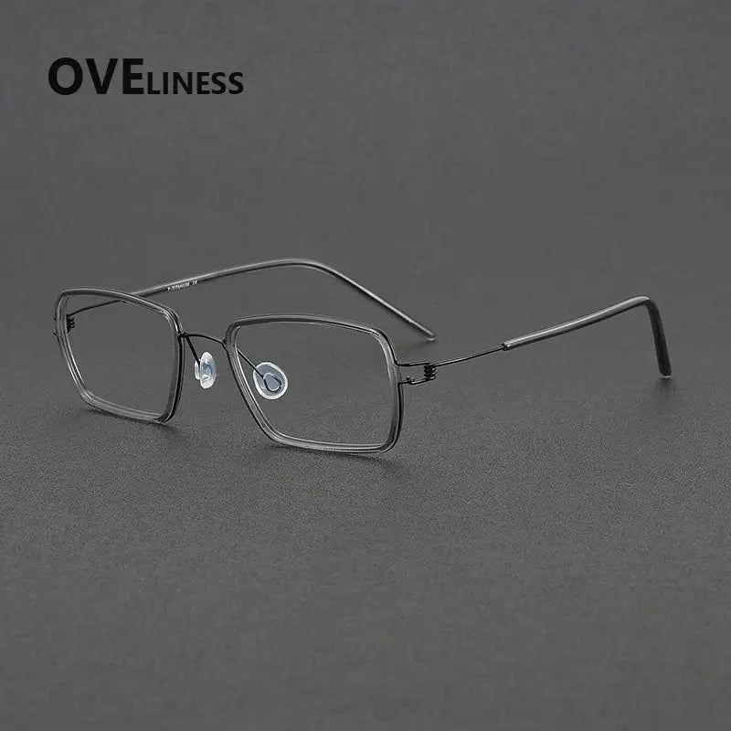 Women's Square Full Rim Titanium Prescription Glasses 381047 — view 4 | Rx Spectacle