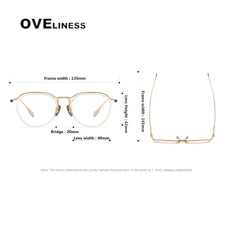 Women's Oval Full Rim Titanium Prescription Glasses 822131 — view 2 | Rx Spectacle