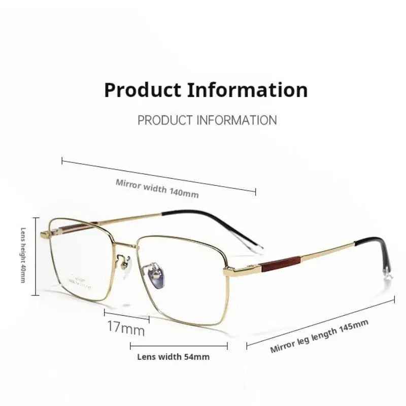 Unisex Square Full Rim Titanium Prescription Glasses 78006 — view 2 | Rx Spectacle