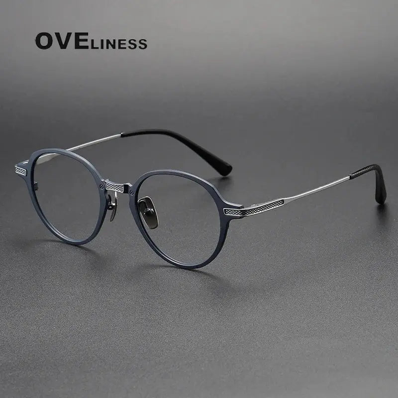 Unisex Oval Full Rim Titanium Prescription Glasses 369426 — view 5 | Rx Spectacle