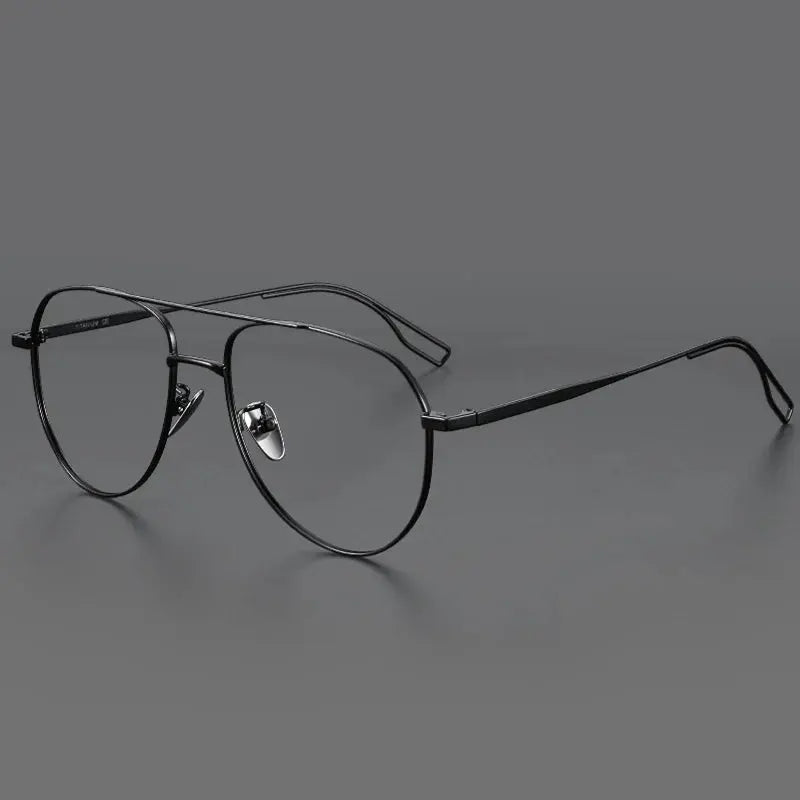 Unisex Oval Full Rim Titanium Double Bridge Prescription Glasses 959016 — view 6 | Rx Spectacle