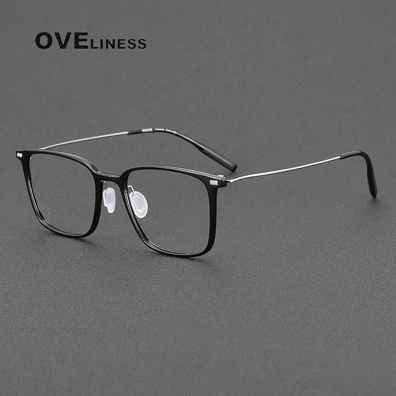 Women's Square Full Rim Titanium Prescription Glasses 368673 — view 7 | Rx Spectacle